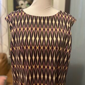 Elegant Purple and Black Patterned Dress